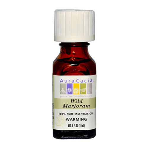 Aura Cacia 100% Pure Aromatherapy Marjoram Wild Essential Oil Bottle - 0.5 Oz